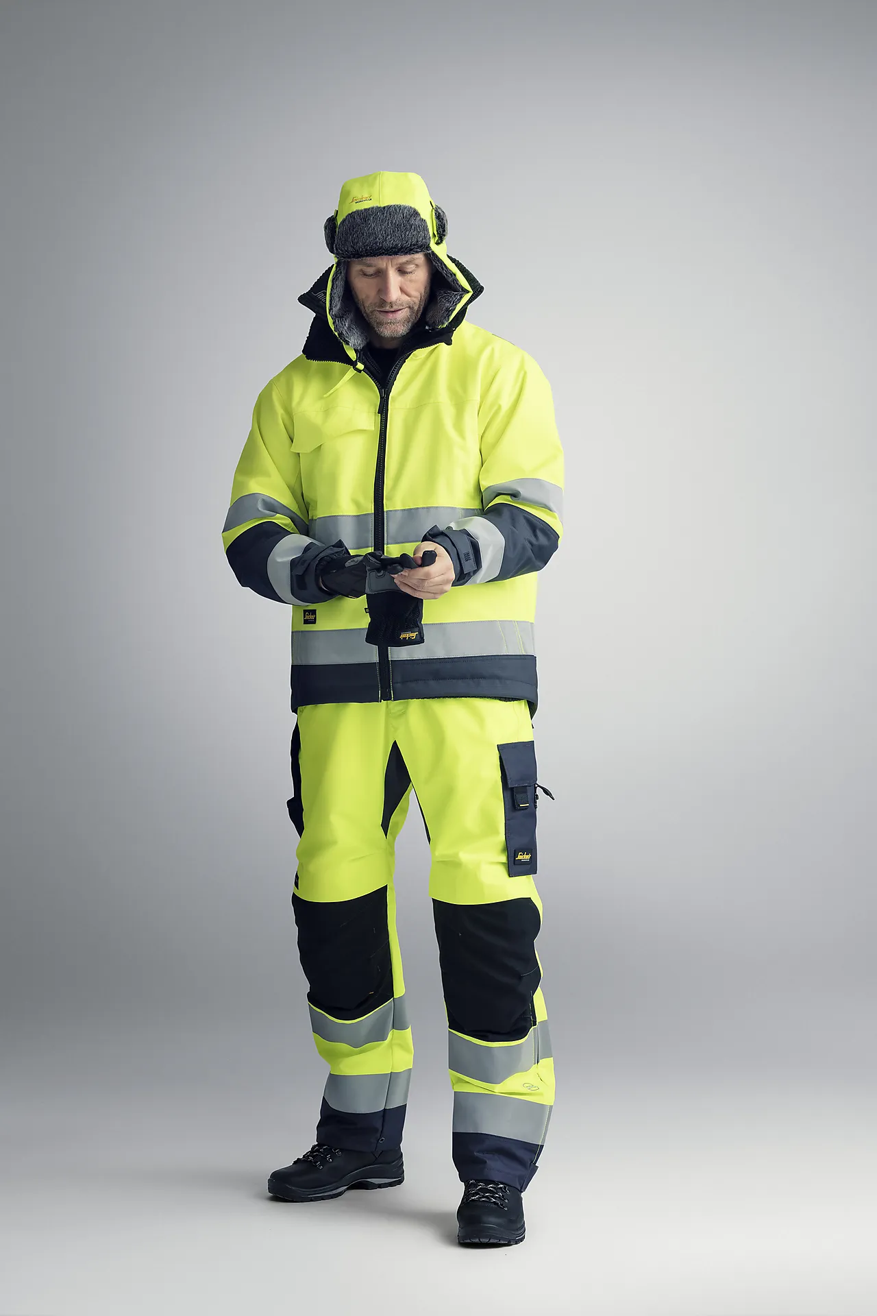 Snickers vinterjakke 1138 core highvis str XXL gul klasse 3 null - XXL - 3 - Miniatyr
