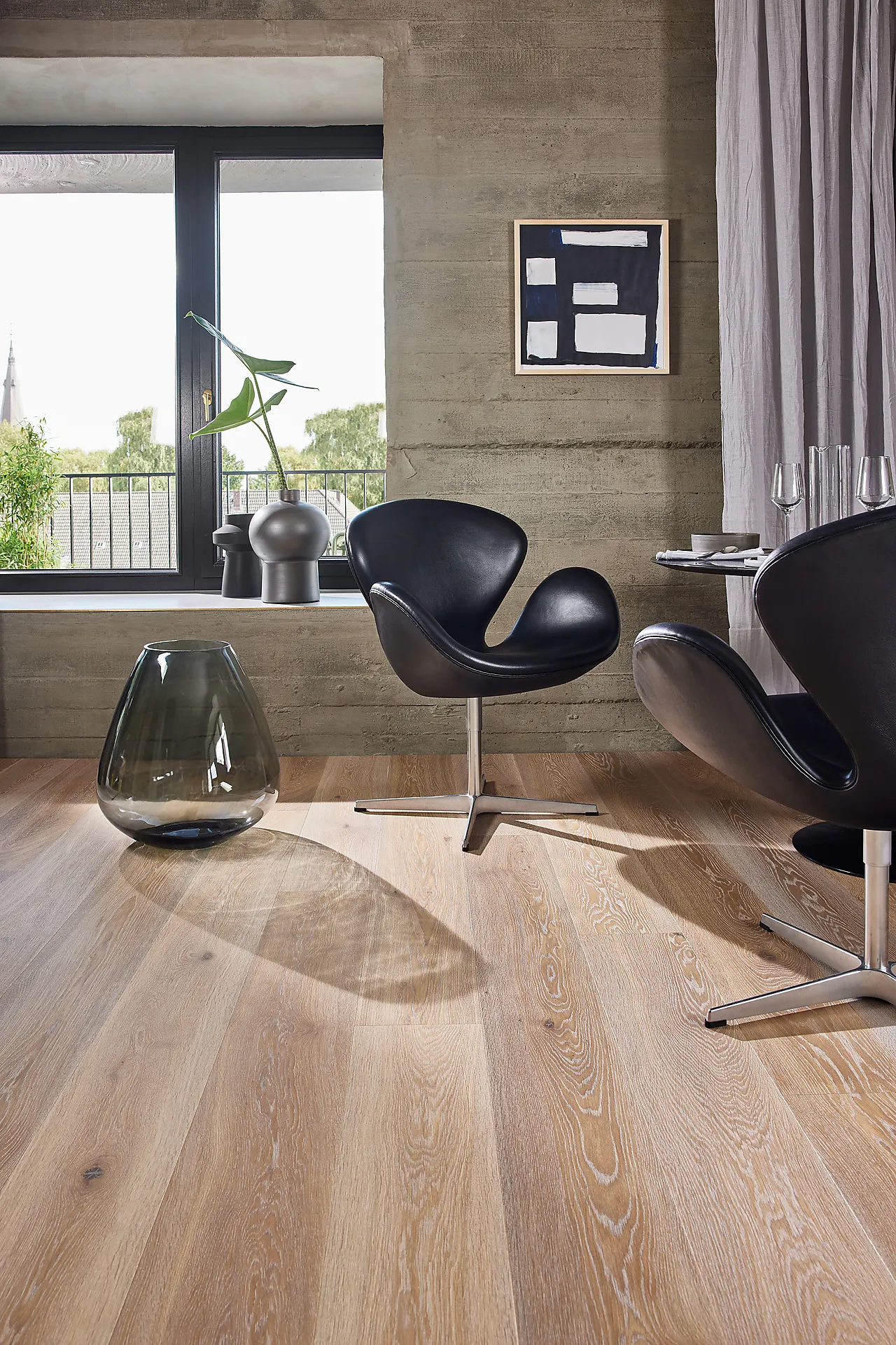 Boen parkett Eik hvit Semi Smoked Castle oljet børst null - null - 2 - Miniatyr