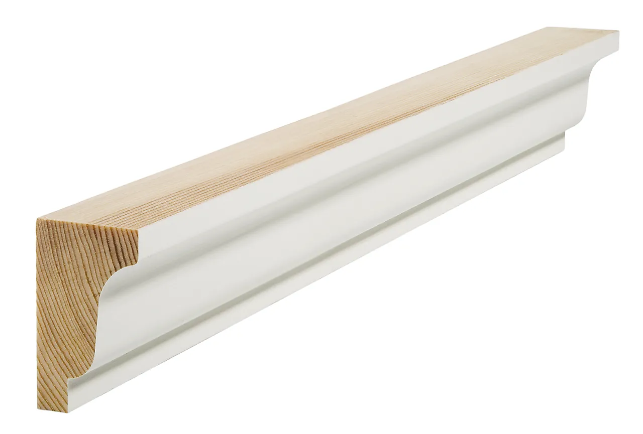 Tak-/ brystningslist furu hvit bomull 28x45 mm NCS S0502Y Tak-/ brystningslist furu hvit bomull 28x45 mm NCS S0502Y