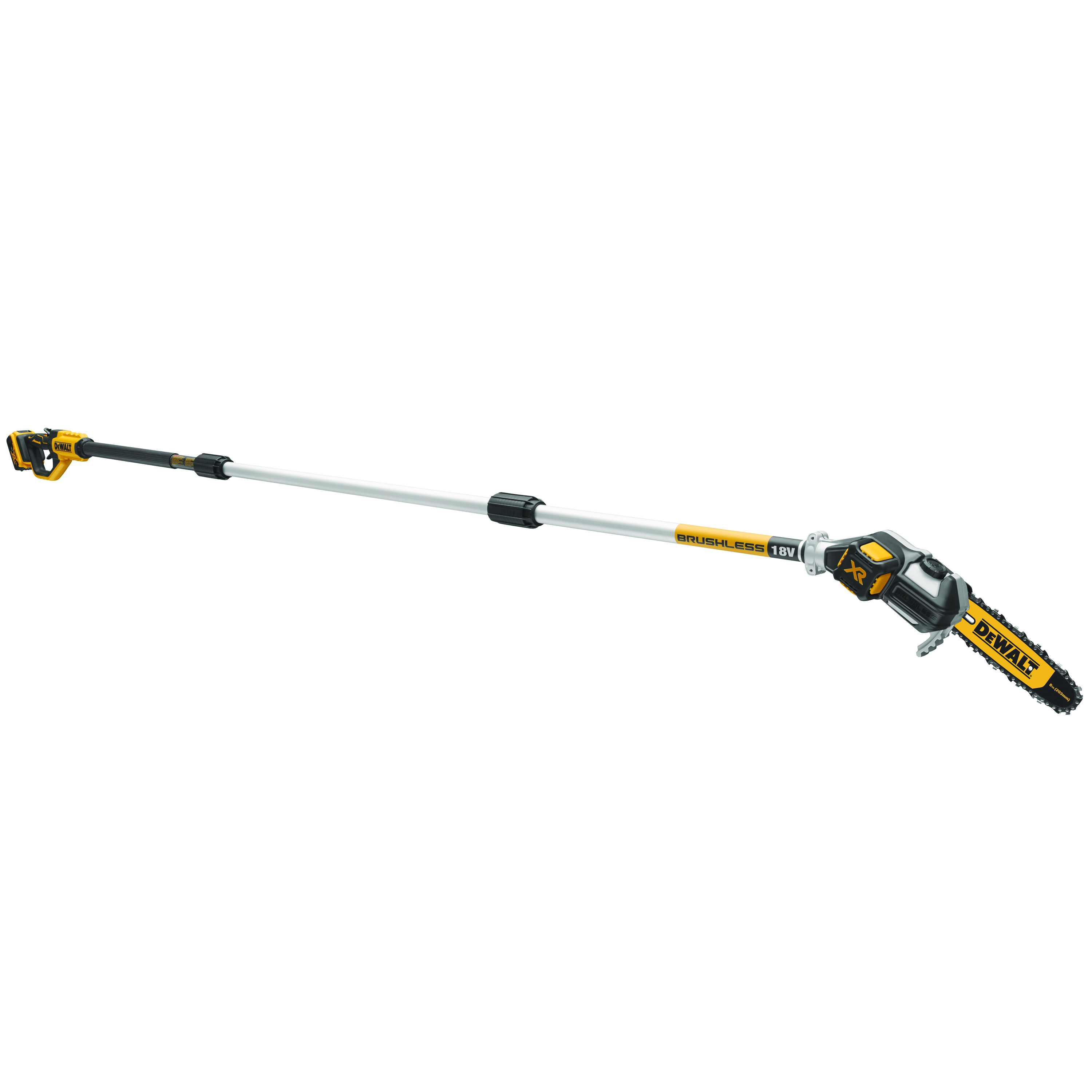 とも DeWalt grensag 18 V DCMPS567N, forlengbar, 20 cm sverd, børsteløs