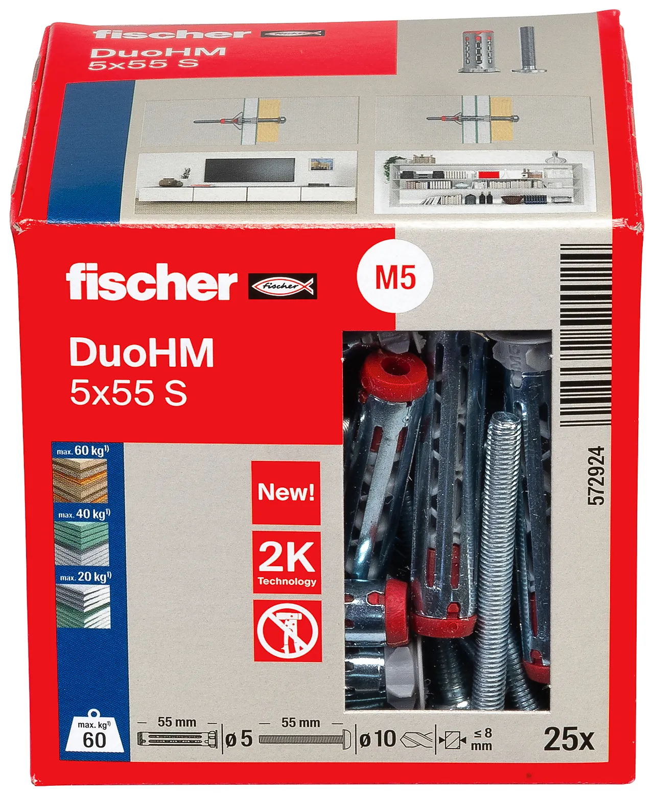 Plateanker DuoHM 5x55 mm 25 stk