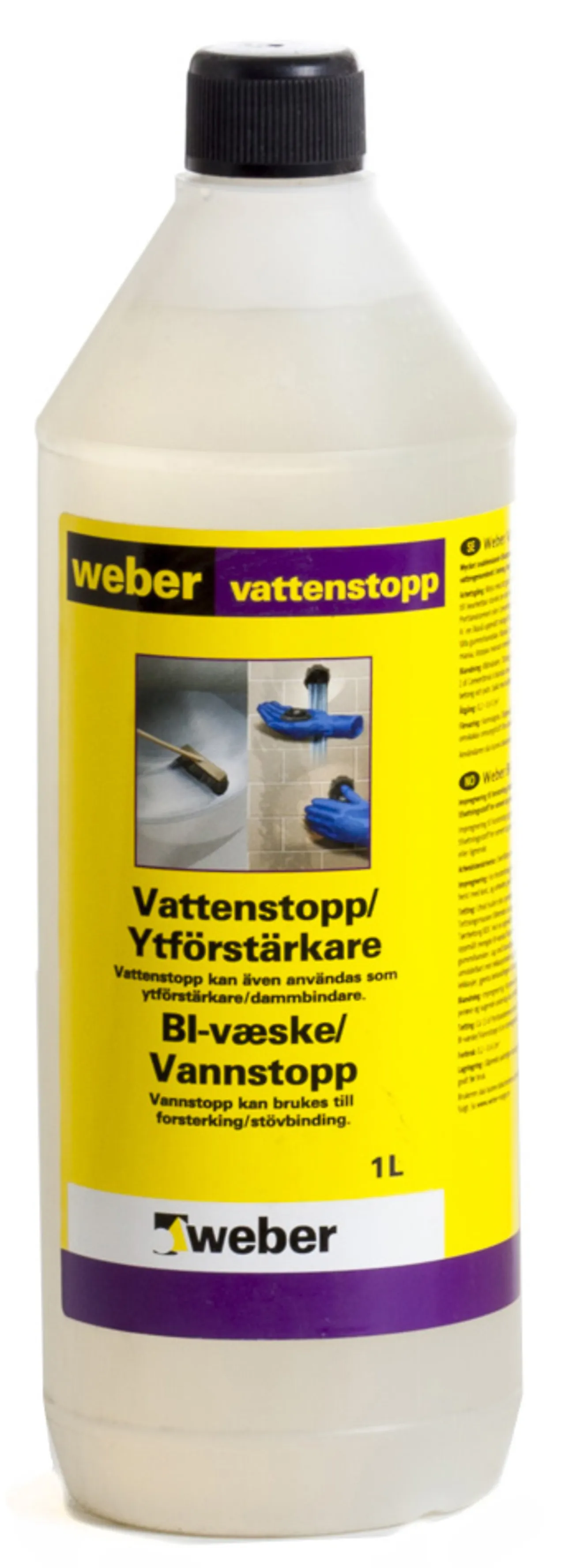 Weber bi-væske/vannstopp 1ltr tilsetningsstoff/overflateforsterke Weber bi-væske/vannstopp 1ltr tilsetningsstoff/overflateforsterke
