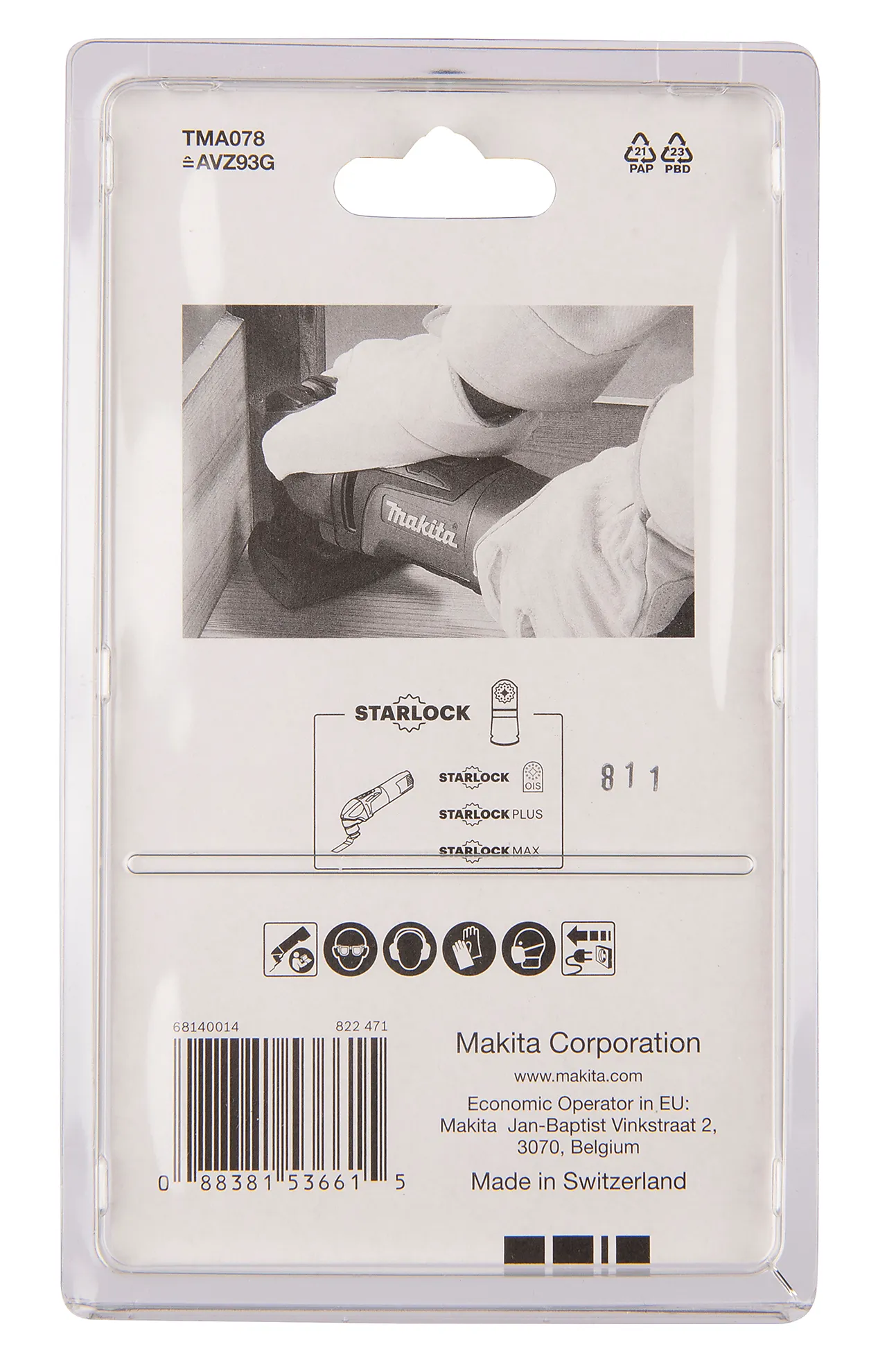 Makita Slipesåle 93 B-65115 Sandpapir Starlock STK null - null - 3 - Miniatyr