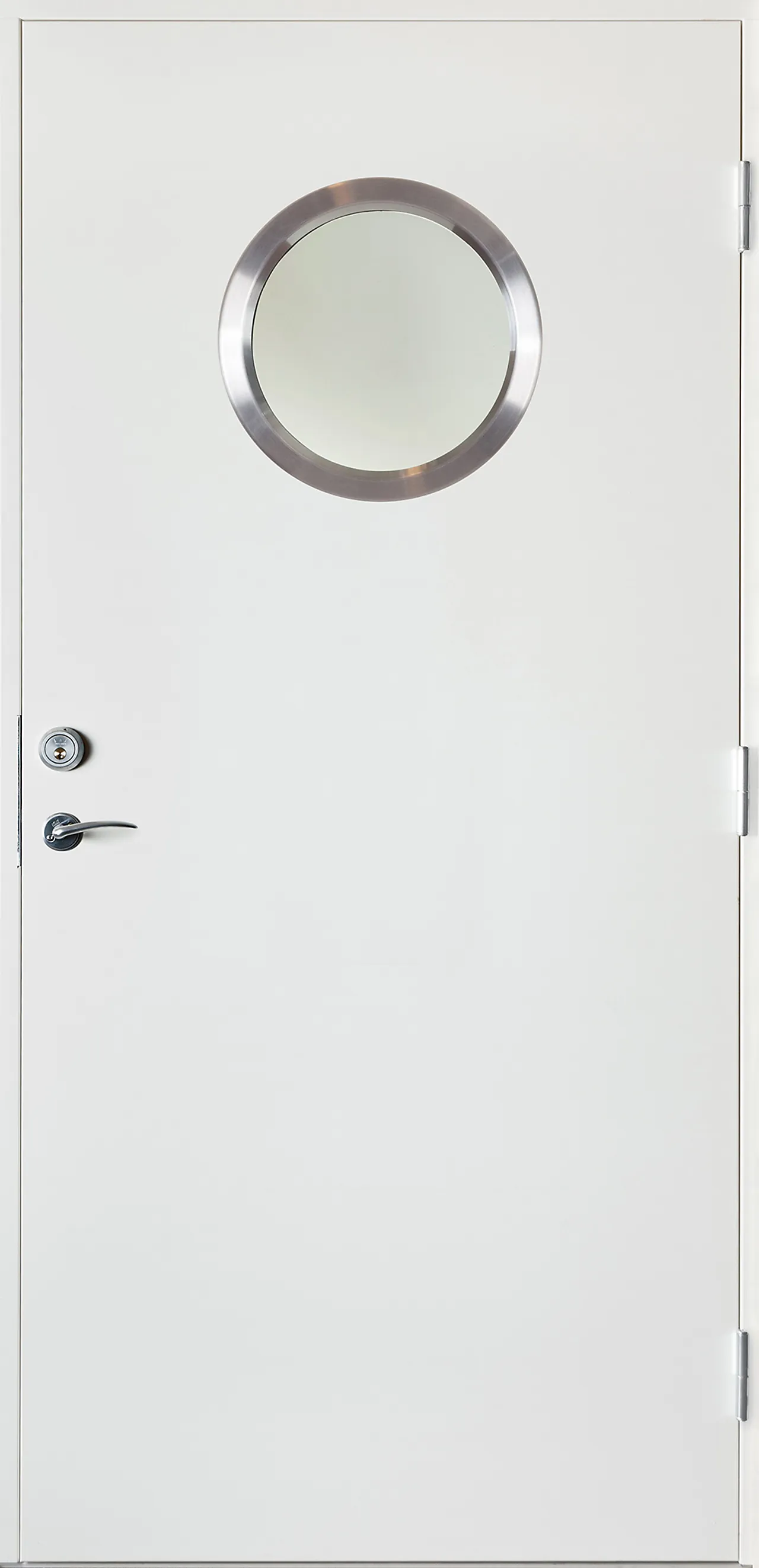 Ytterdør Ula hvit glass høyrehengslet 90x210 cm