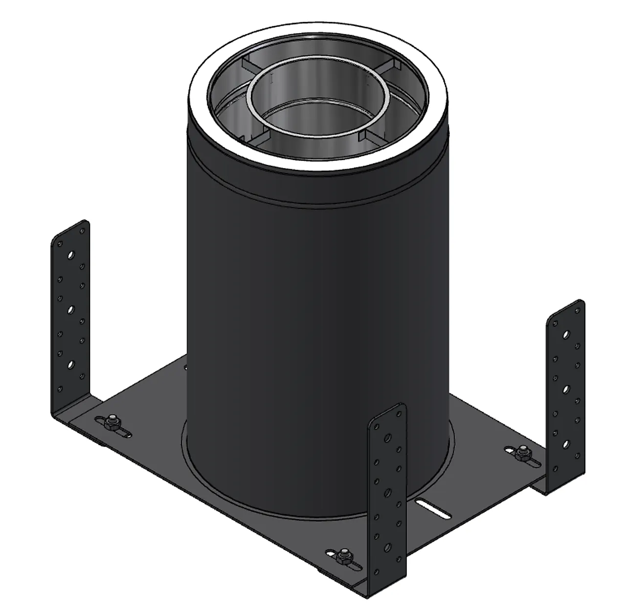 Startboks del 1 dobbelisolert Ø150 sort Startboks del 1 dobbelisolert Ø150 sort