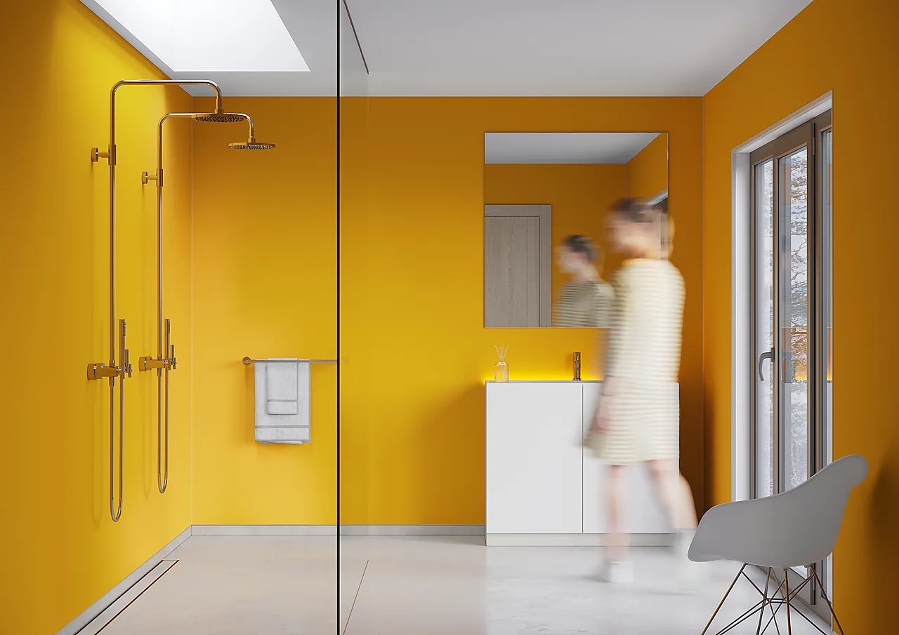 Fibo Baderomsplate 2167M00 Deep Yellow  10x620x2400mm null - null - 2 - Miniatyr