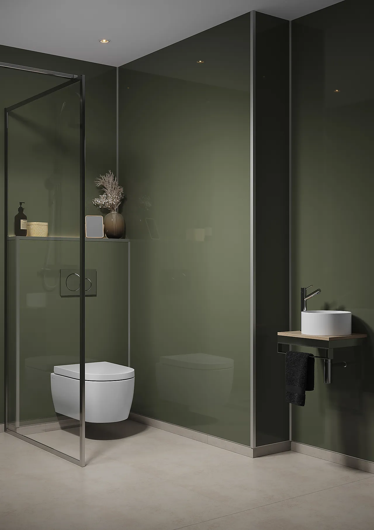 Fibo Baderomsplate 5207F00 Camo Green  10x620x2400mm null - null - 3 - Miniatyr