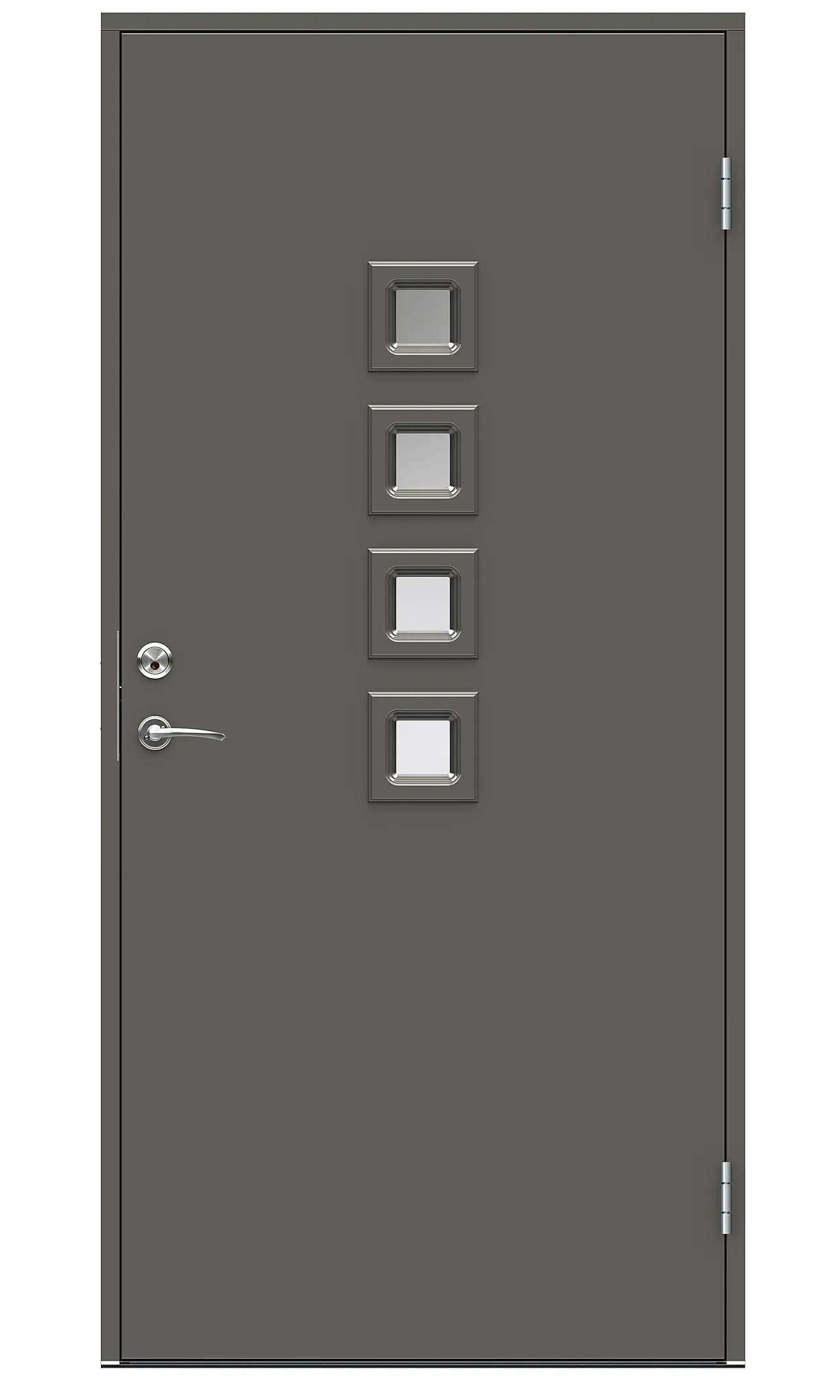 Michigan ytterdør med glass 90x210 cm venstrehengslet grå