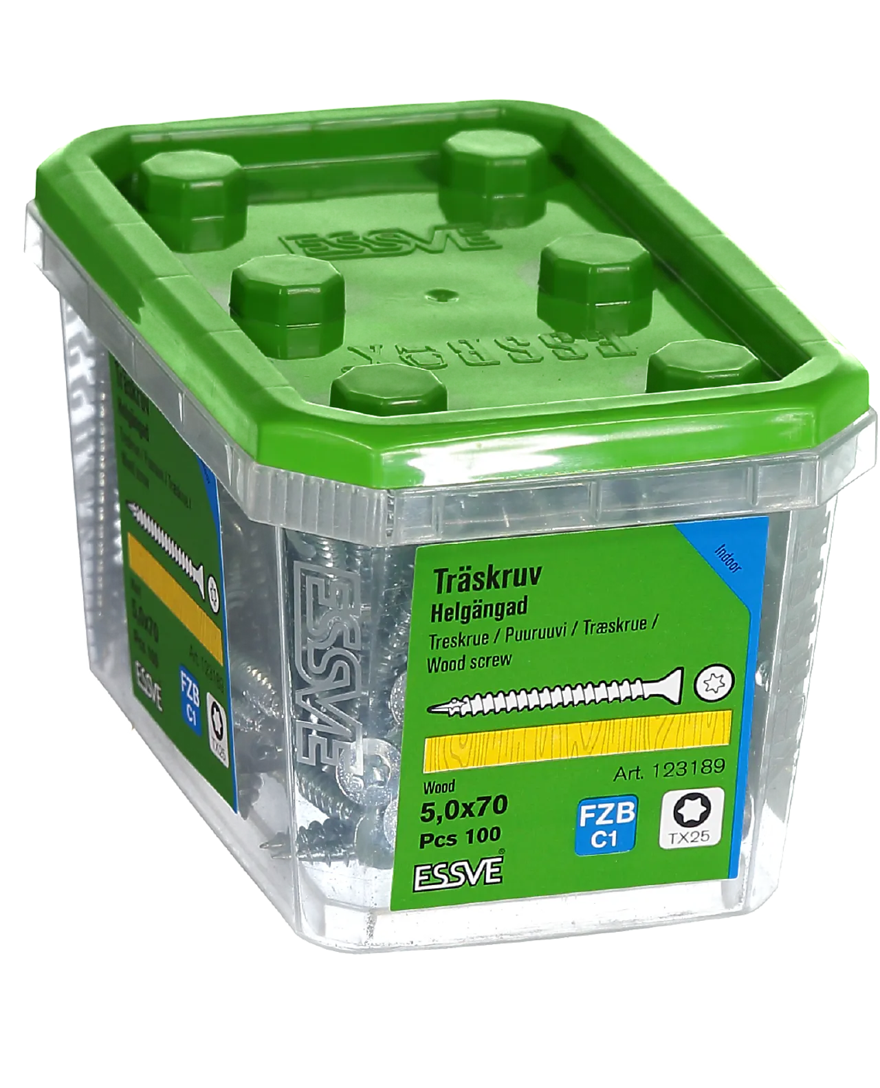 Treskrue innvendig senkhode helgjenget 5x70 mm 100 stk null - 5x70 - 2 - Miniatyr