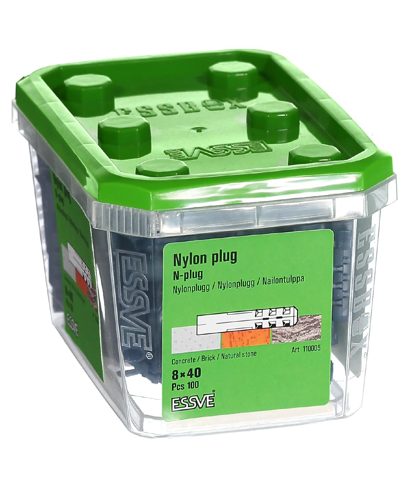 Nylonplugg n 8x40 lysgrå a-100feste i harde materialer null - null - 2 - Miniatyr