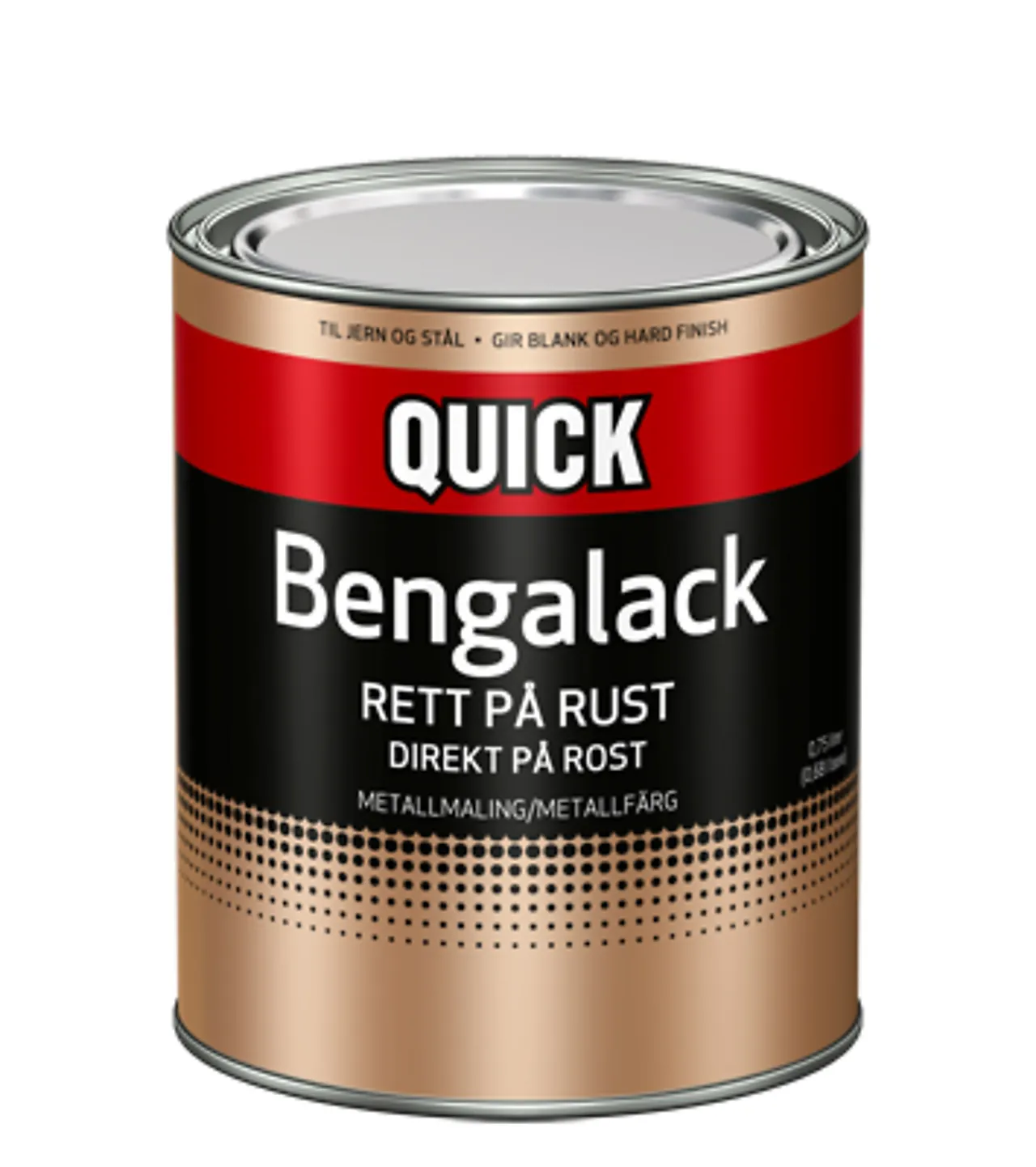 Quick benga rett på rust nr 1 0,75 liter hvit blank Quick benga rett på rust nr 1 0,75 liter hvit blank