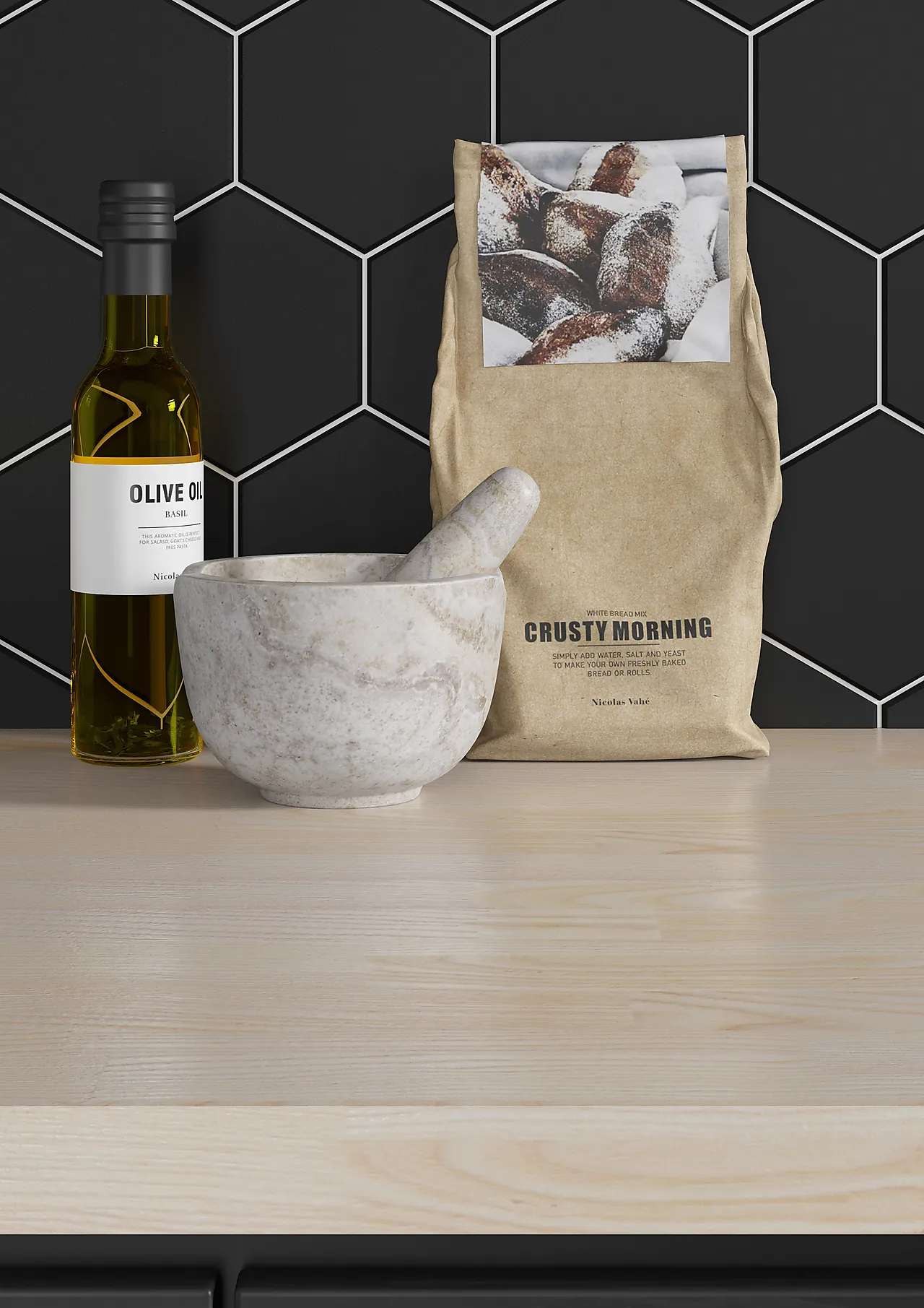 Fibo Benkeplate Heltre hvit Ask Ubehandlet