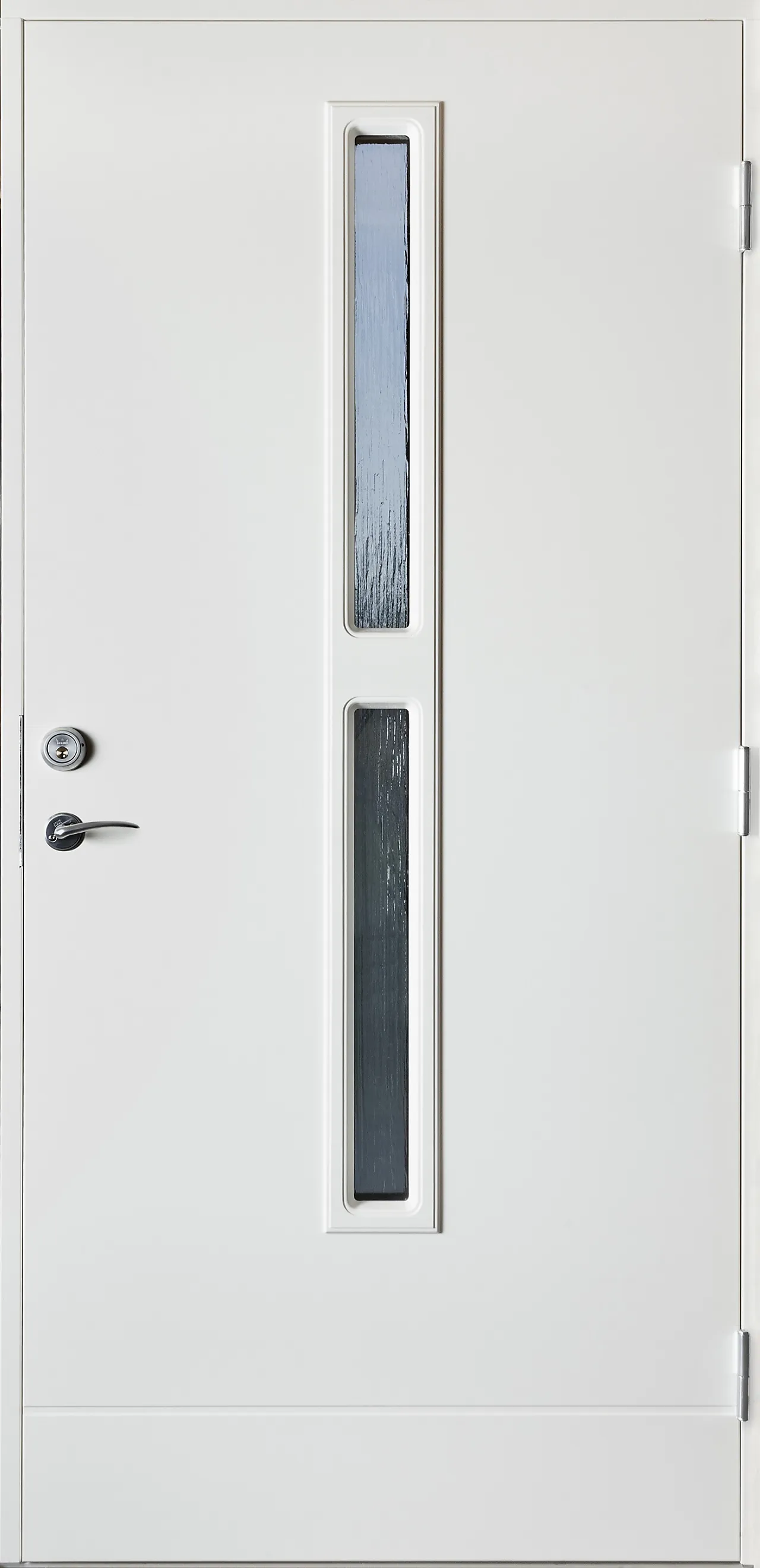 Ytterdør Anette hvit høyrehengslet glass 100x210 cm