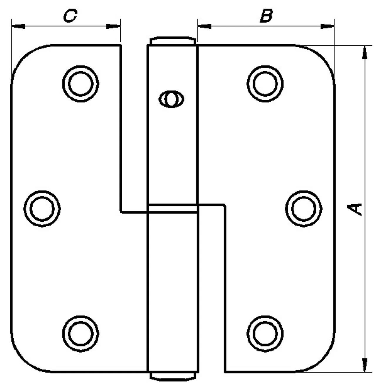Hengsler dør/vindu høyre 85x35 mm varmforzinket null - null - 2 - Miniatyr
