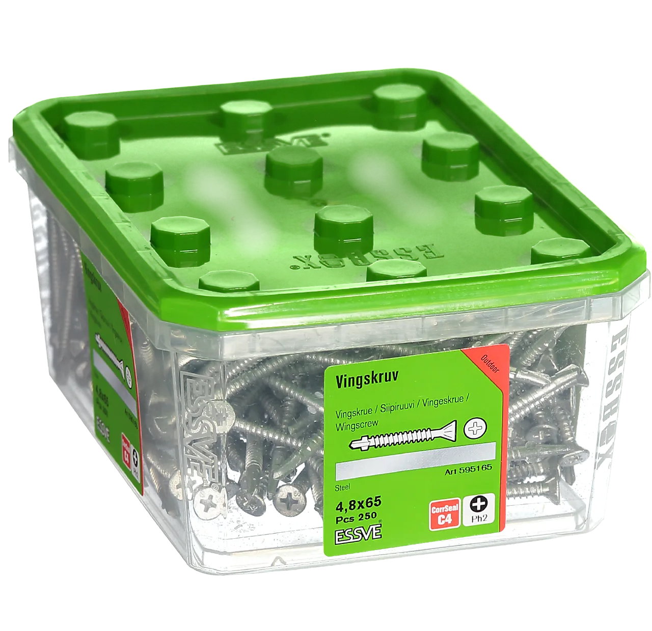 Vingeskrue borspiss Ph 4,8x65 mm 250 stk null - null - 2 - Miniatyr