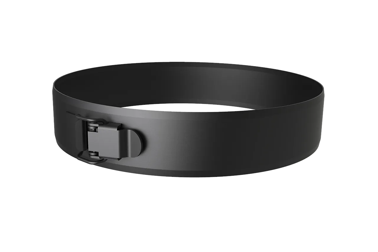 Dekkring for halvisolert stålpipe svart