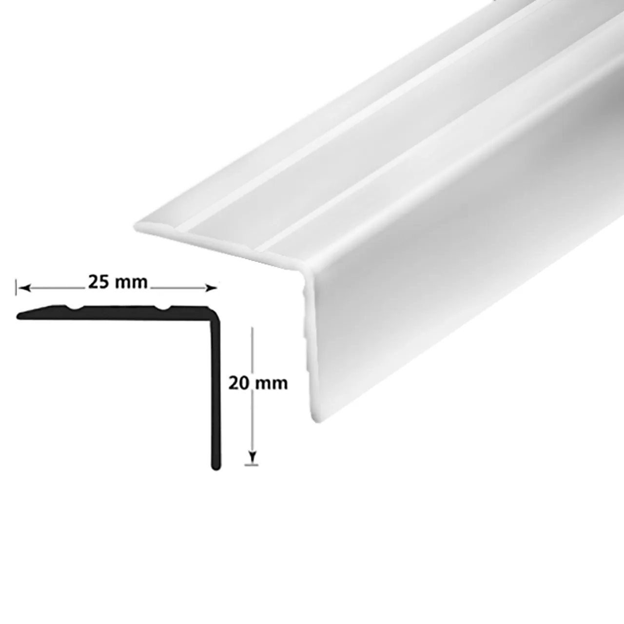 Trappenese nr 9.1 borret m/skruer 1,5 meter sølv null - null - 3 - Miniatyr