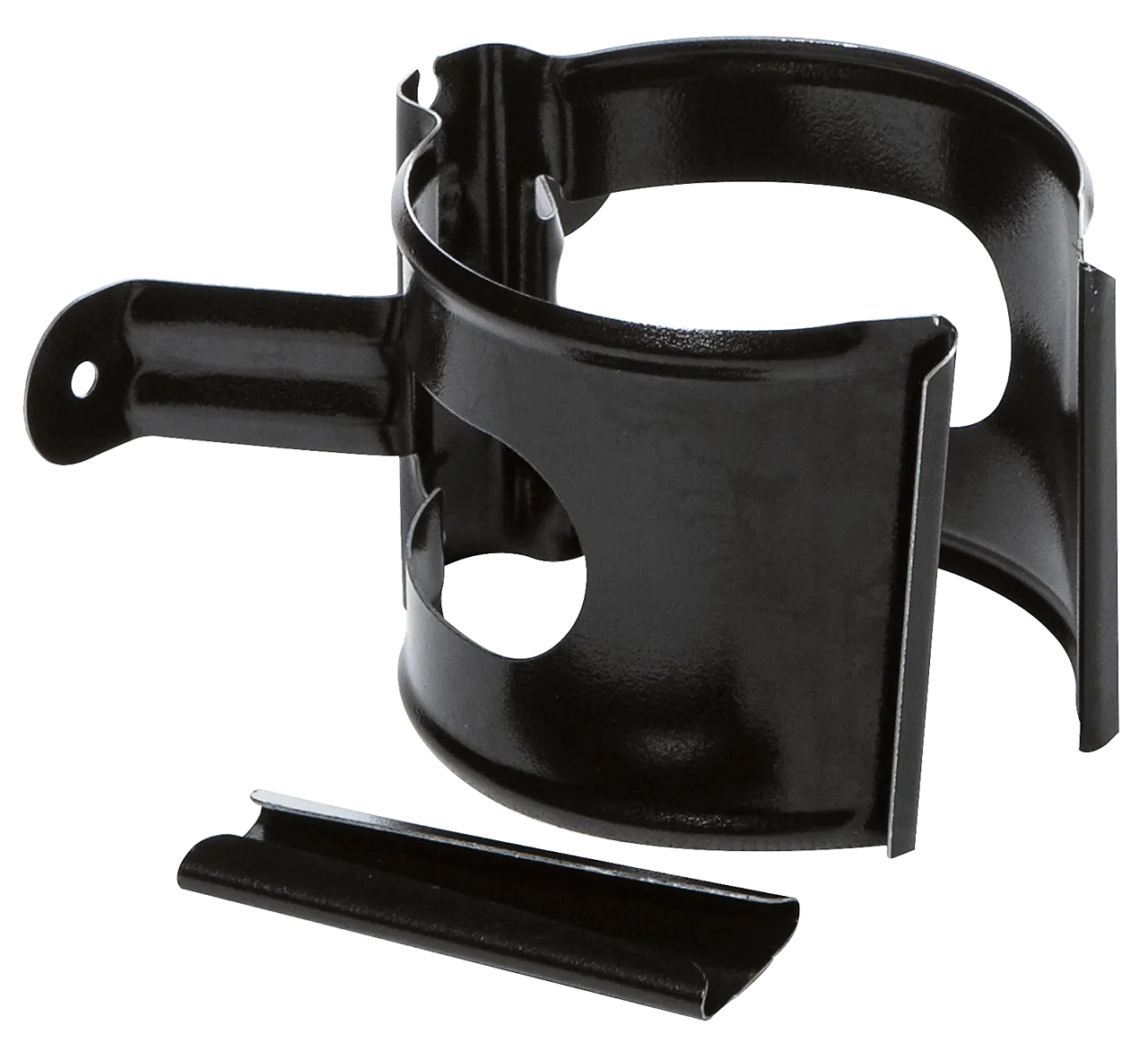 Nedløpsklamme stål sort 90mm isola takrenne