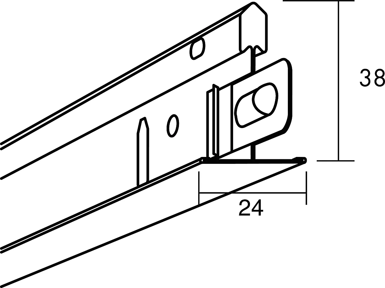 Bæreprofil connect c4 9170 ecophon l=3700mm 12 stk/pk Bæreprofil connect c4 9170 ecophon l=3700mm 12 stk/pk