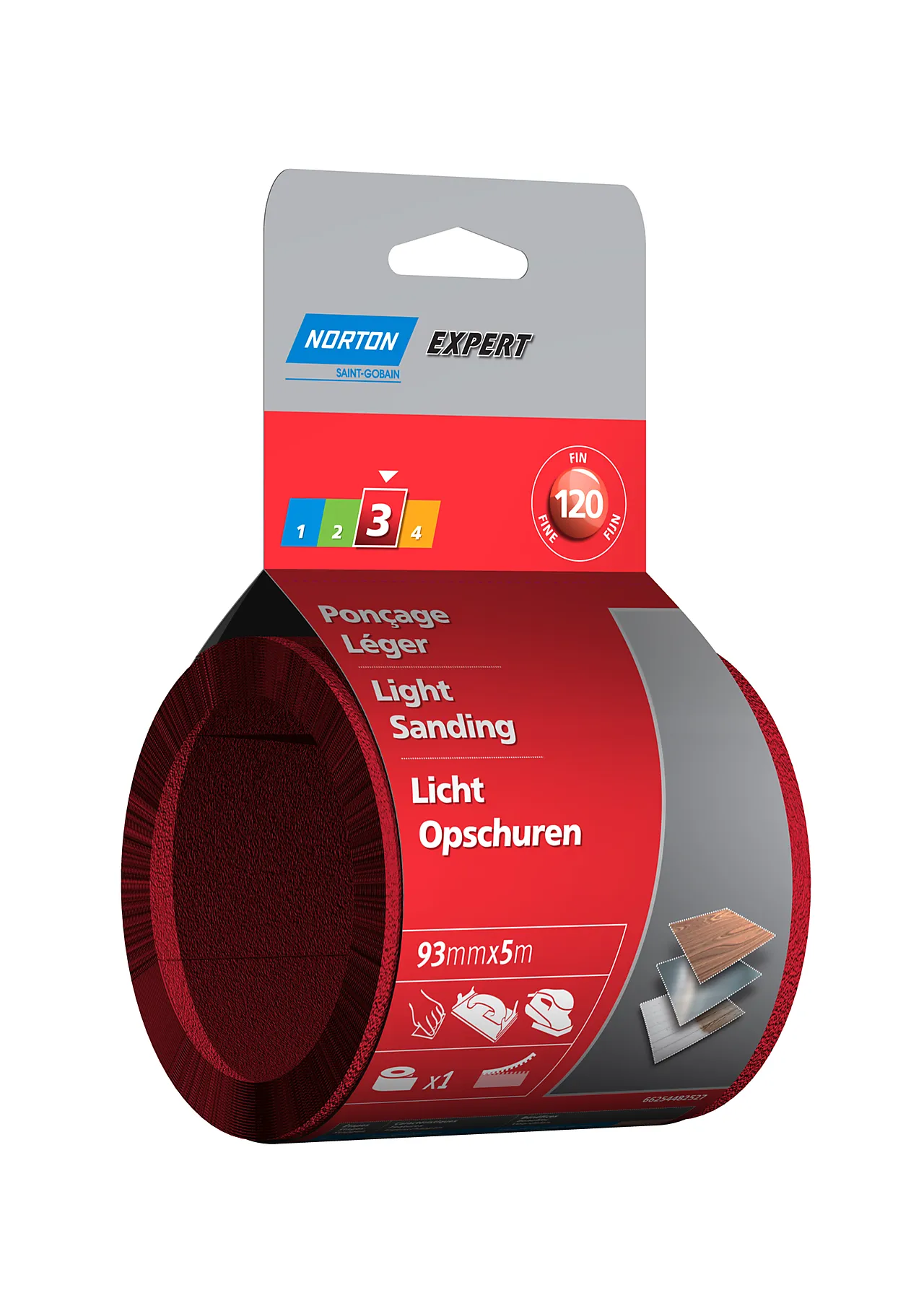 Slipepapir rull k120 93mmx5mtr