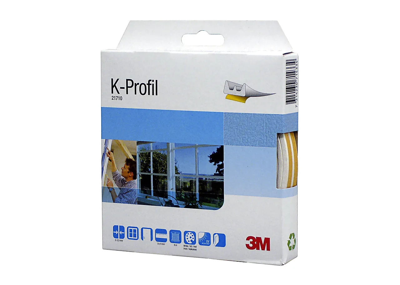 K-list 21710 6m hvit 4,0x9,0mmx6,0mtr epdm-gummi K-list 21710 6m hvit 4,0x9,0mmx6,0mtr epdm-gummi