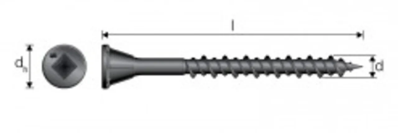 Gipsskrue QuikDrive tre/stål 3,8 x 45 sort 2000 stk null - null - 2 - Miniatyr