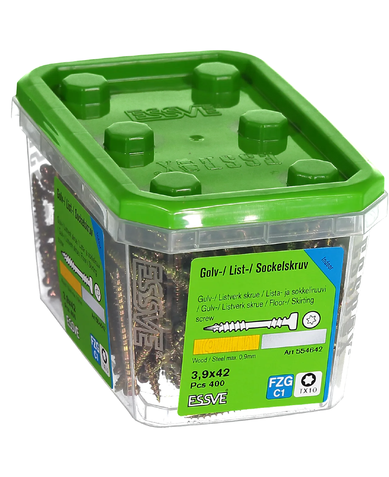 Listeskrue innendørs 3,9x42 gul 400 stk null - null - 2 - Miniatyr