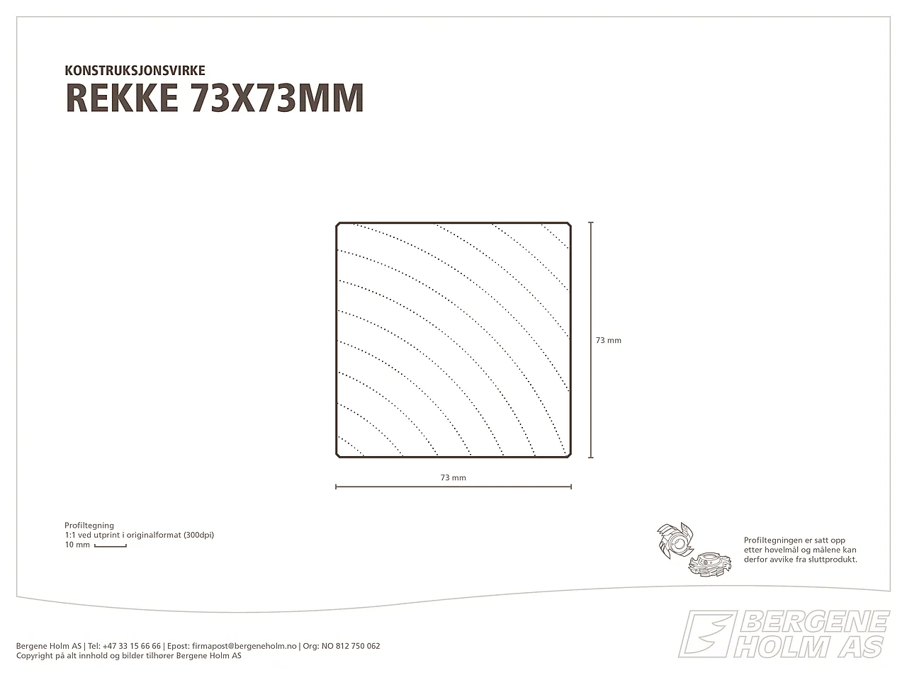 Justert lekt/rekke klasse 1 impregnert furu 73x73 mm Justert lekt/rekke klasse 1 impregnert furu 73x73 mm