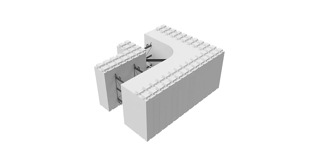 Thermomur 450 std hjørne utv ve 550x700x300mm