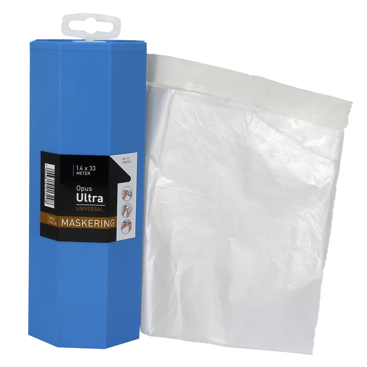 Maskeringsfolie 1,4 m x 33 mm med dispensor Maskeringsfolie 1,4 m x 33 mm med dispensor