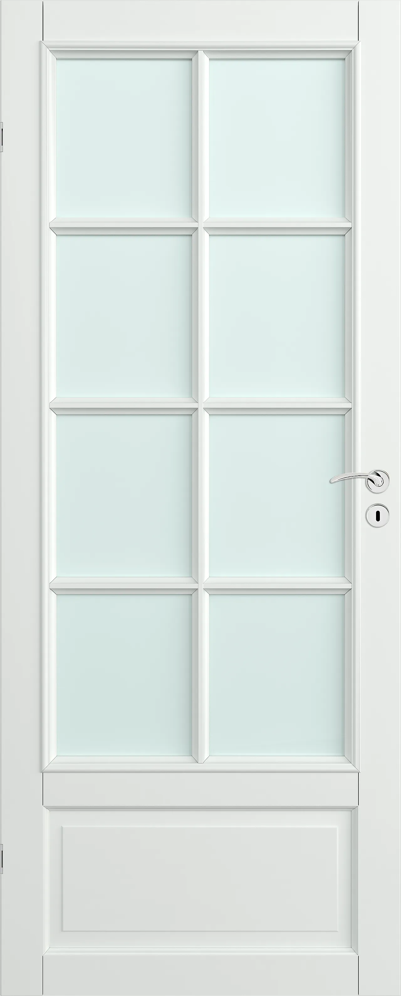 Dørblad Skjold 90x210 cm m/glass 2x4 Ruter Dørblad Skjold 90x210 cm m/glass 2x4 Ruter