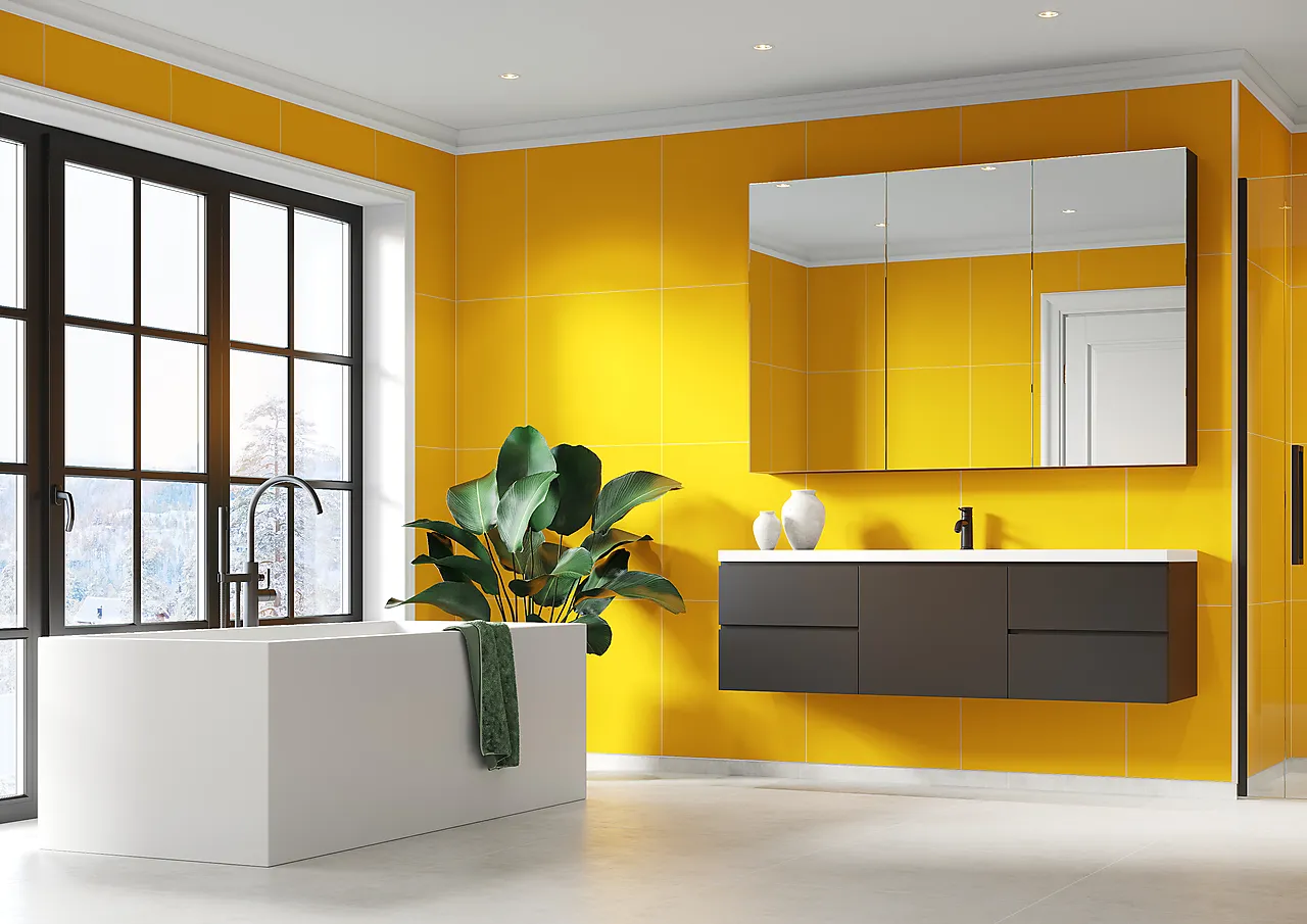 Baderomsplate 2167m6060 deep yellow 60x60cm 10x620x2400 null - null - 2 - Miniatyr