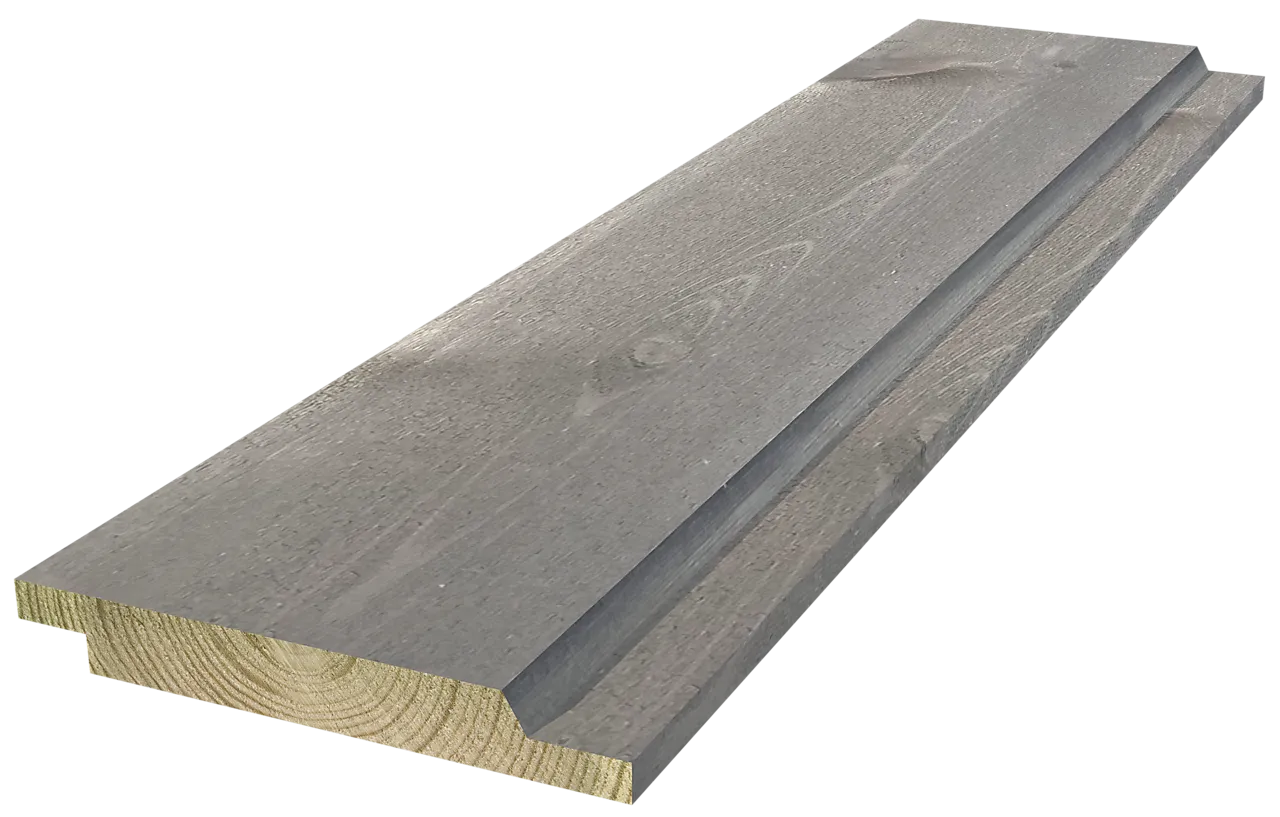Furu 19x148x5100 dfals 60 cu herja værbitt innfarget cu mørk grå