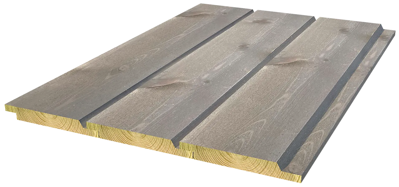Furu 19x148x5100 dfals 60 cu herja værbitt innfarget cu mørk grå null - null - 3 - Miniatyr