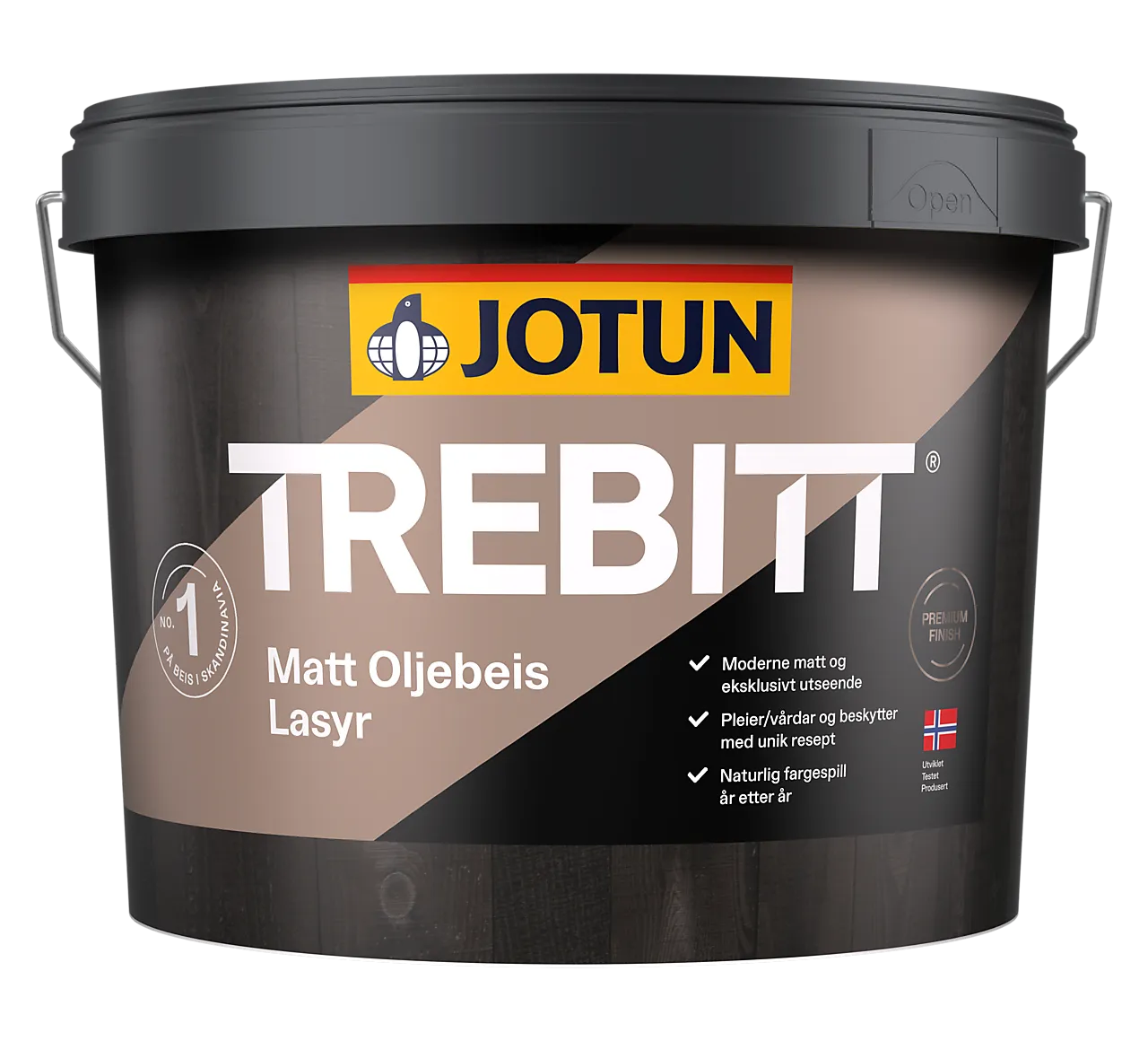 Trebitt matt oljebeis seterbrun 9 liter Trebitt matt oljebeis seterbrun 9 liter