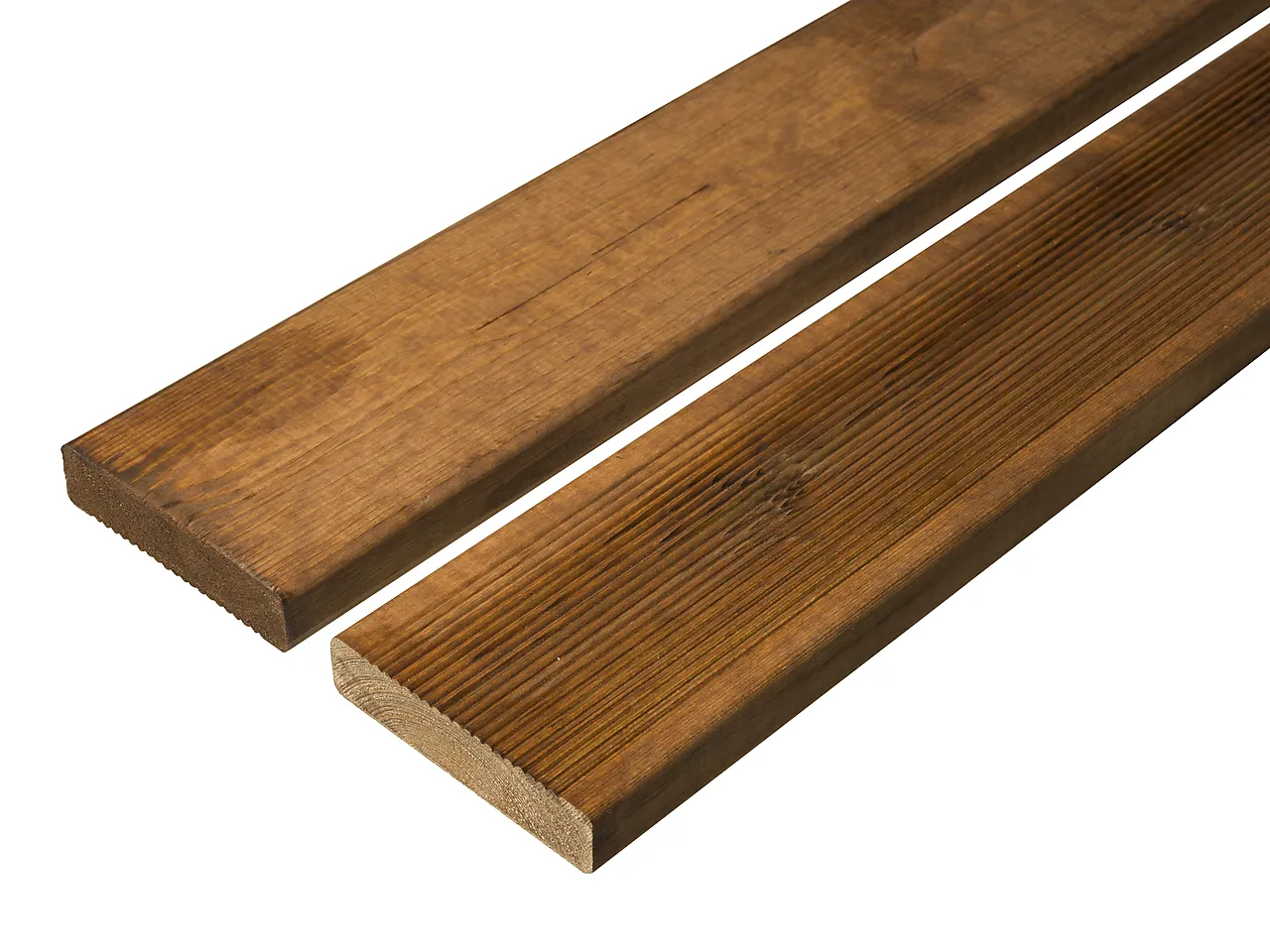 Terrassebord royalimpregnert brun furu rillet 28x120 mm null - 28x120 - 3 - Miniatyr