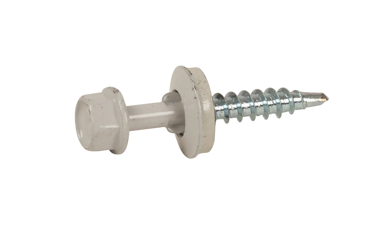 Farmerskrue 4,8x35 hvit a-100borspiss med vinger ral7047 fzb