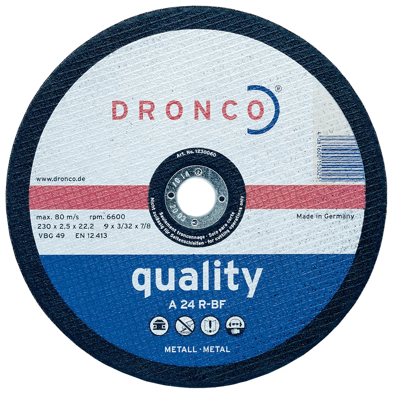 Kappskive a24r 230x2,5mm stål