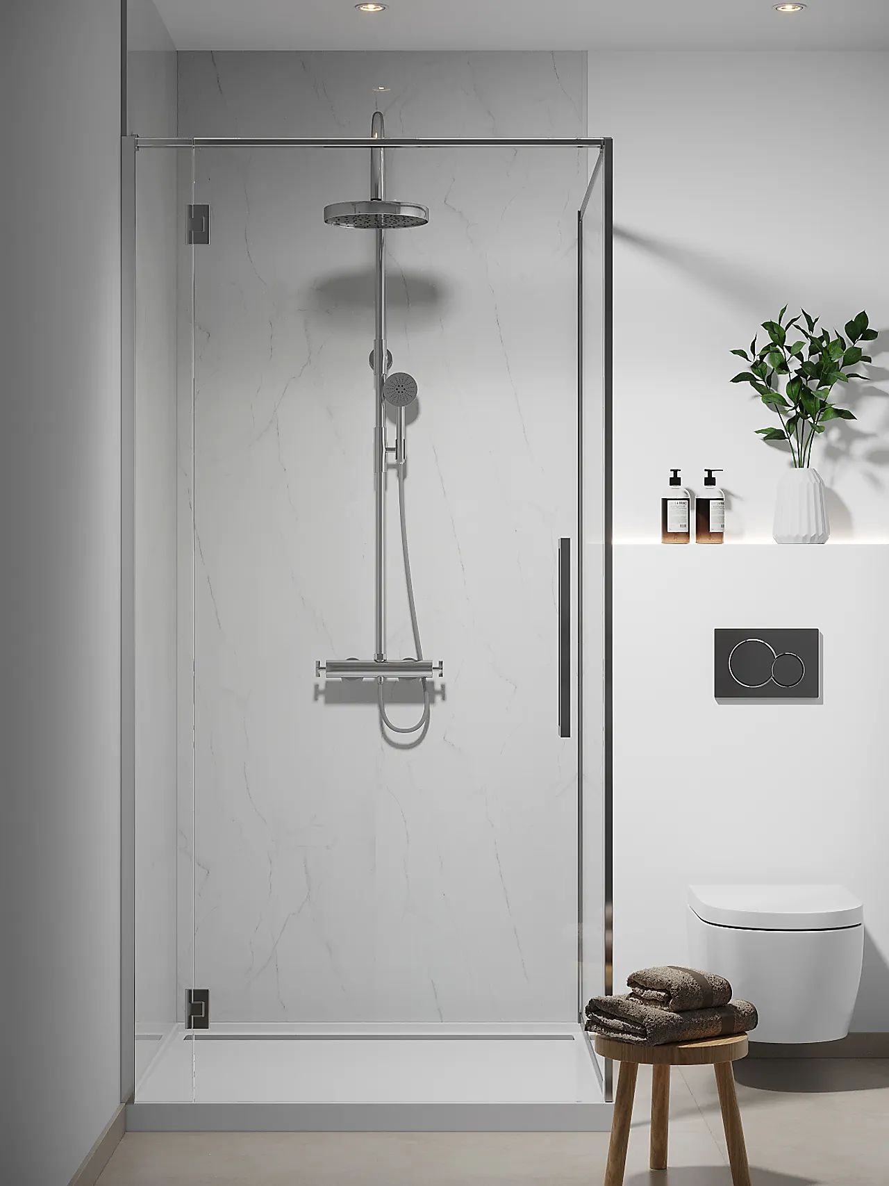 Fibo Baderomsplate Bright Marble 10x620x2400 mm Fibo Baderomsplate Bright Marble 10x620x2400 mm