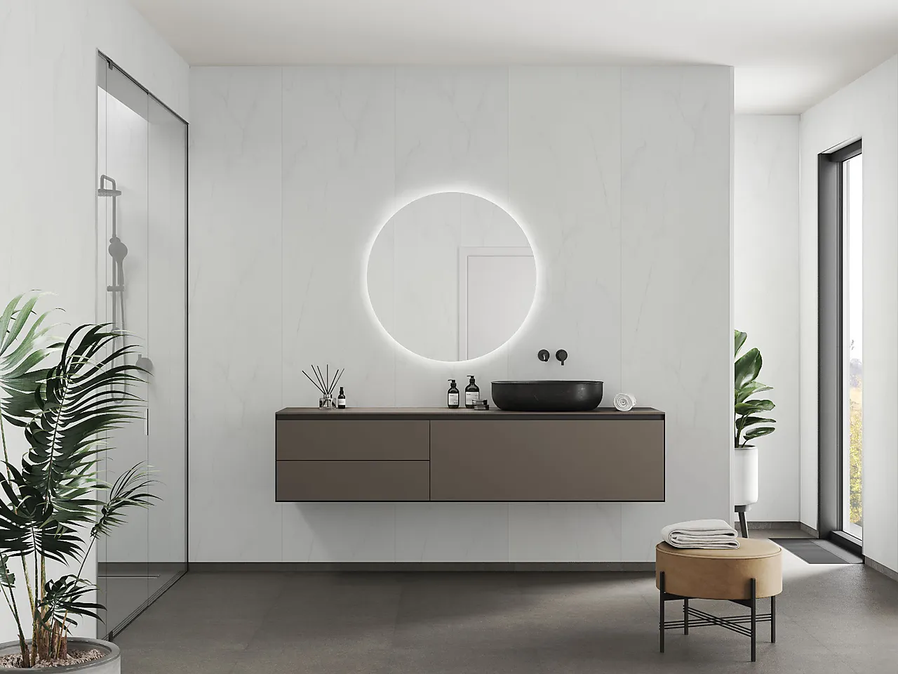 Fibo Baderomsplate 2487TM10 Bianco Marble null - null - 2 - Miniatyr