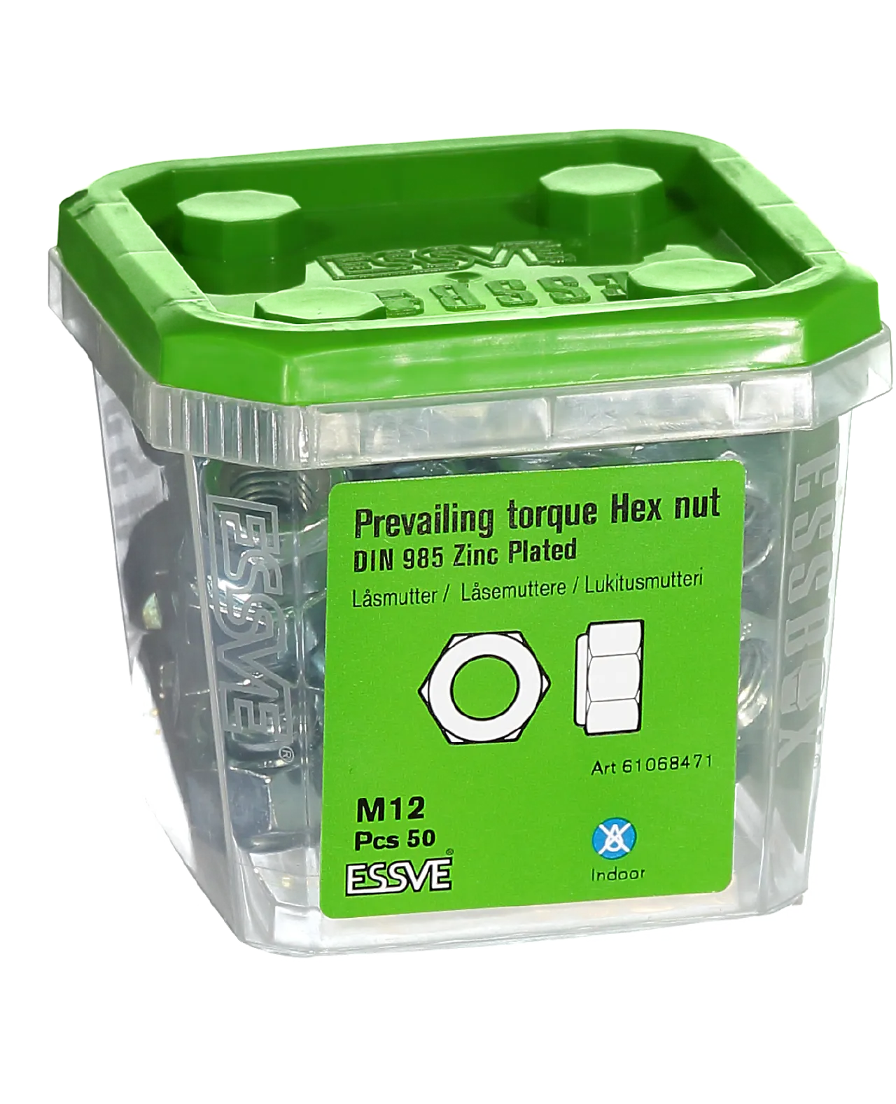 Låsemutter m12 din 985 fzb -50 blankforsinket stål null - null - 2 - Miniatyr