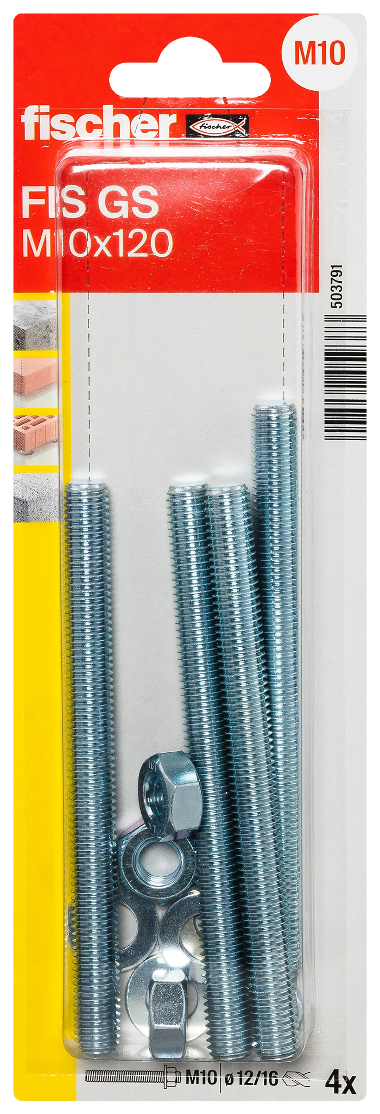 Ankerbolt fis gs m 10x120 mm bk eske a 10 stk null - null - 2 - Miniatyr