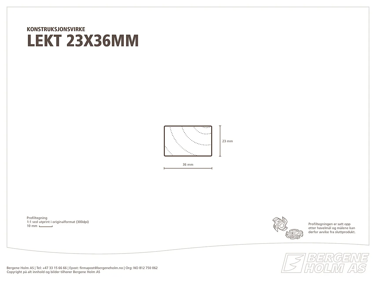 Lekt/rekke gran/furu klasse 1 23x36 mm null - null - 3 - Miniatyr