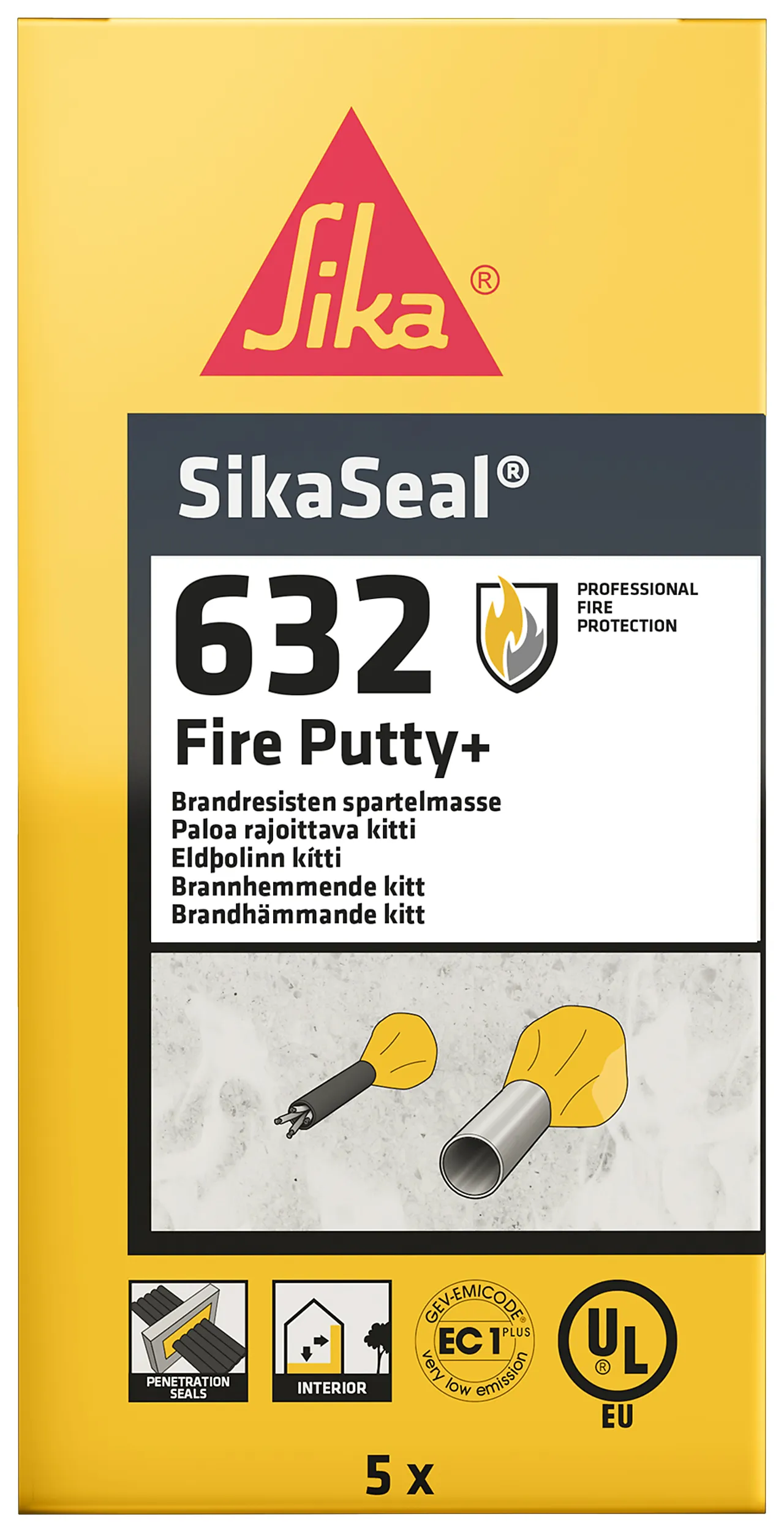 Tetningsmasse sett brannsikkert Tetningsmasse sett brannsikkert