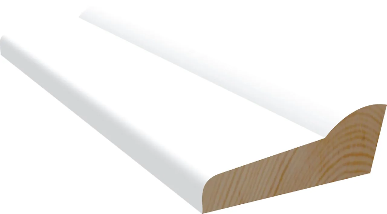 Gulvlist furu hvit bomull S0502-Y 15x45x4400 mm