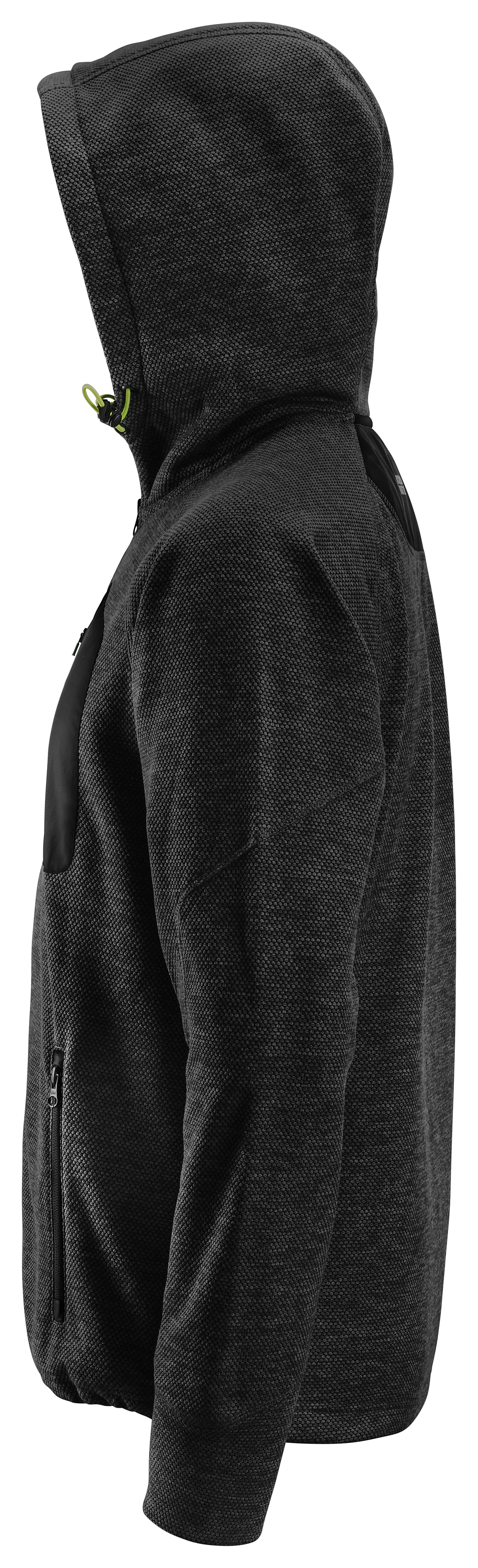 Snickers fleecejakke 8041 str XL sort FlexiWork med hette