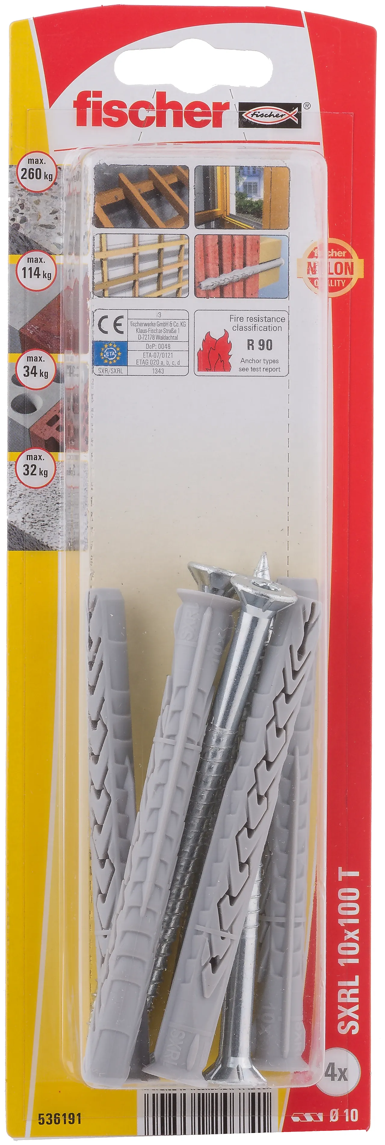 Fasadeplugg SXRL 10x100 4 stk null - null - 3 - Miniatyr