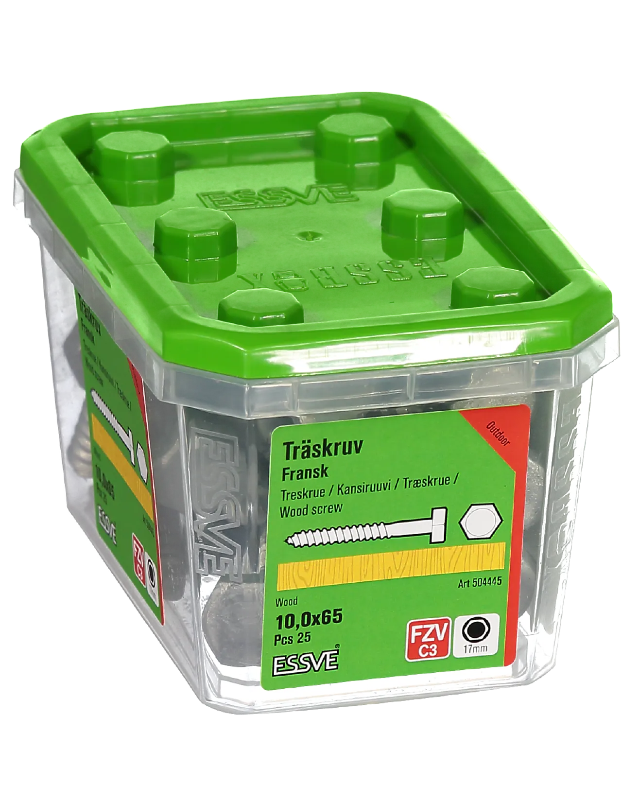 Treskrue fransk sekskanthode 10x65 mm 25 stk null - 10x65 - 2 - Miniatyr