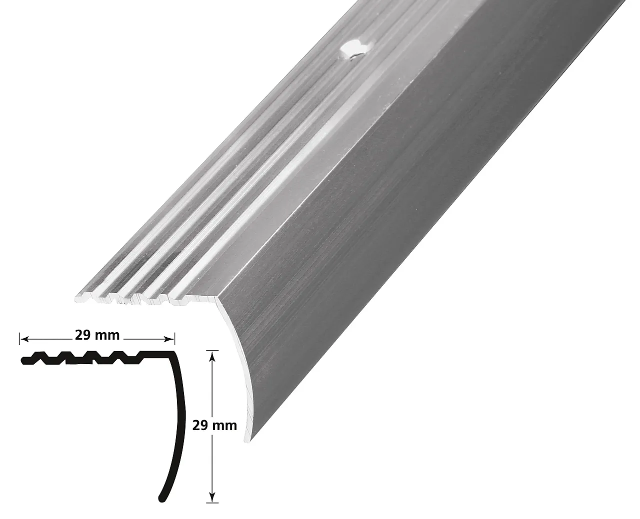 Trappenese nr. 10 29x29 sølv eloksert 1,5 meter borret m/skruer null - null - 2 - Miniatyr