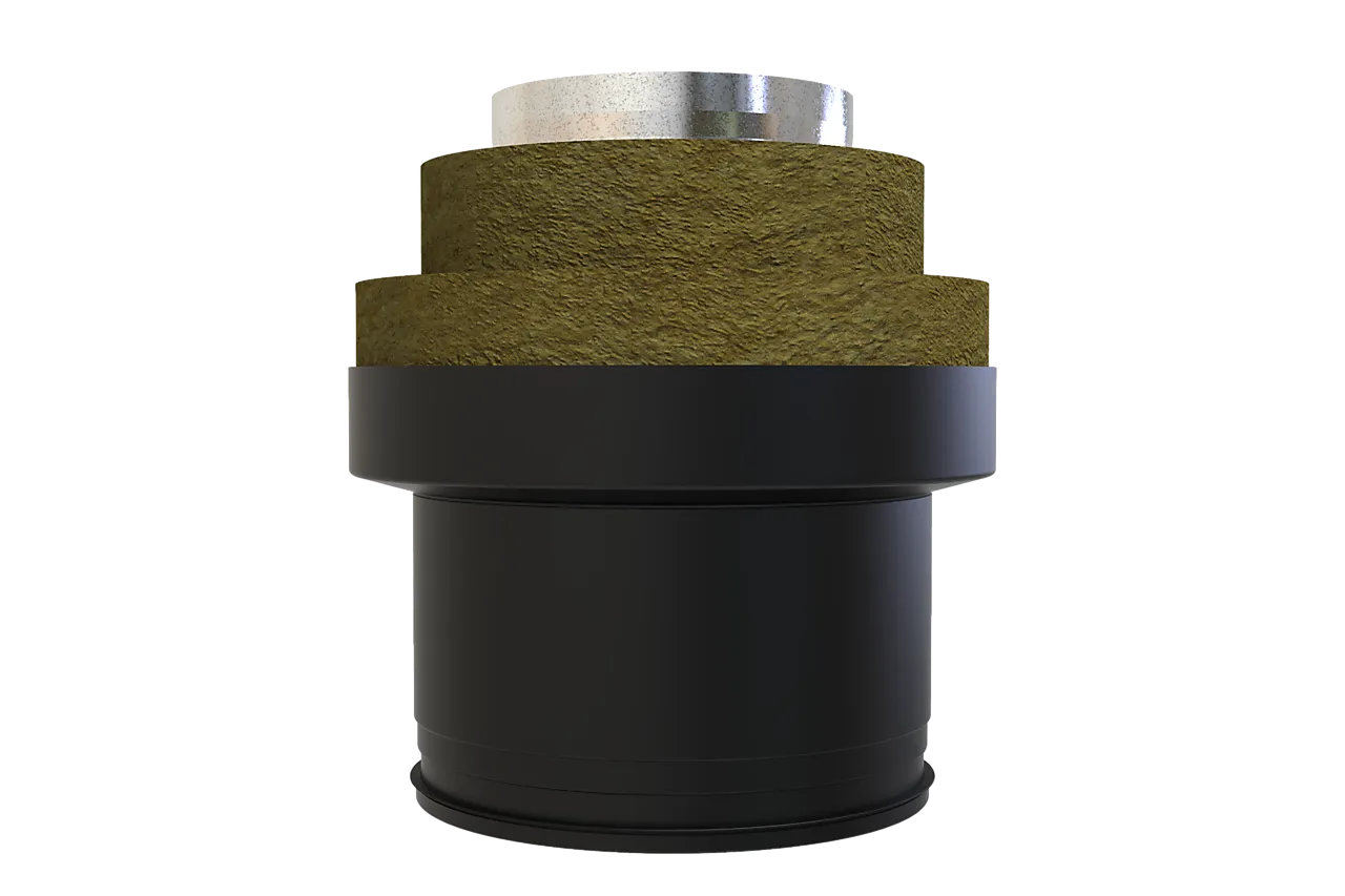 Overgang ø150 halvis-helis sort